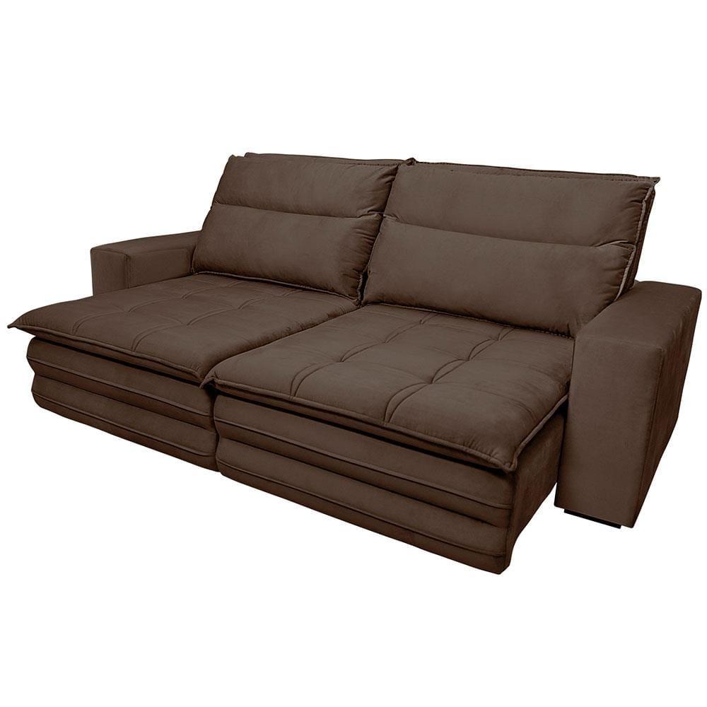 Sofá 5 Lugares Luizzi Colombo Retrátil, Reclinável e Revestido em Tecido Veludo Slim 250 cm Largura - 7