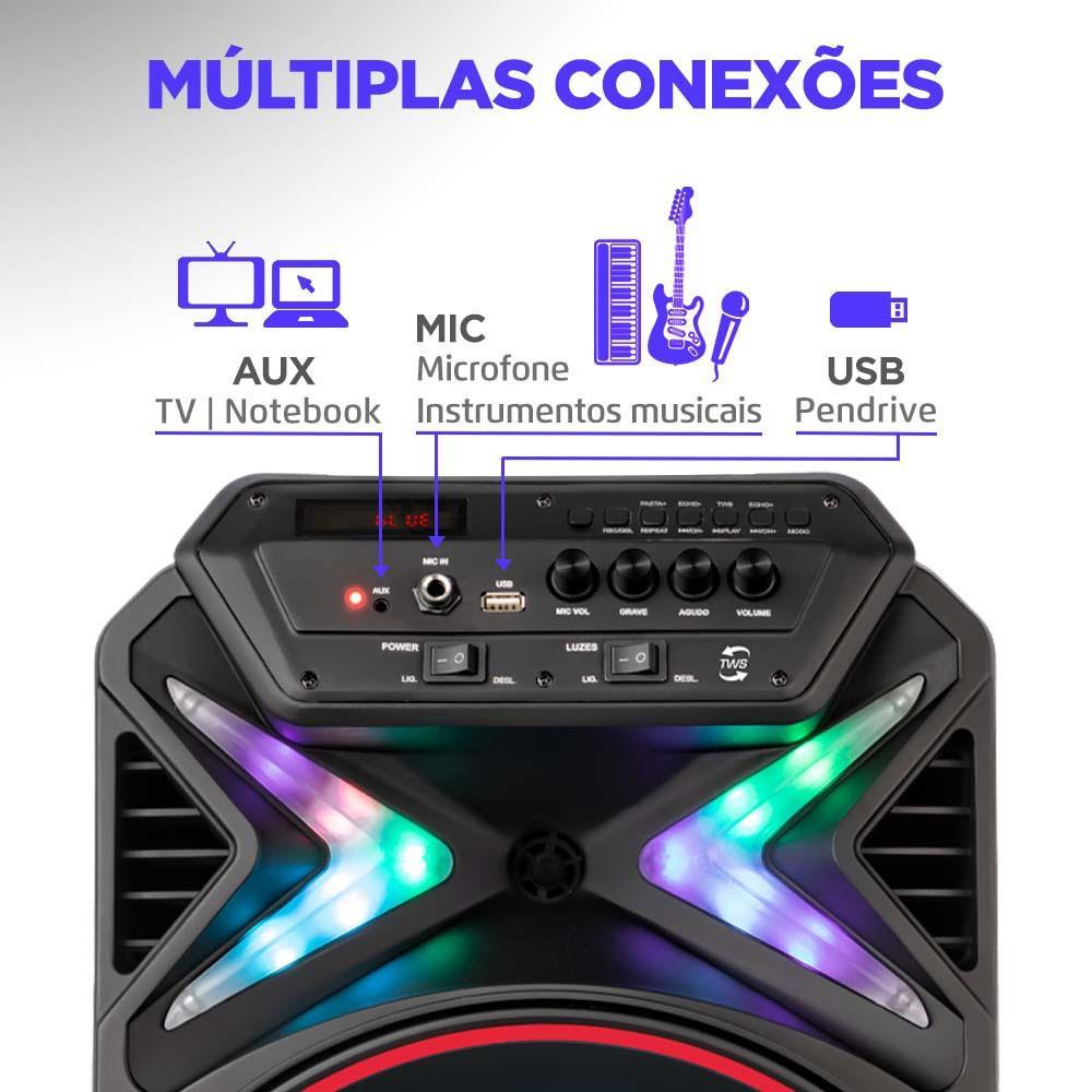 Caixa Amplificada Mondial CM-400 com Bluetooth, USB e Rádio FM - 400W - 3