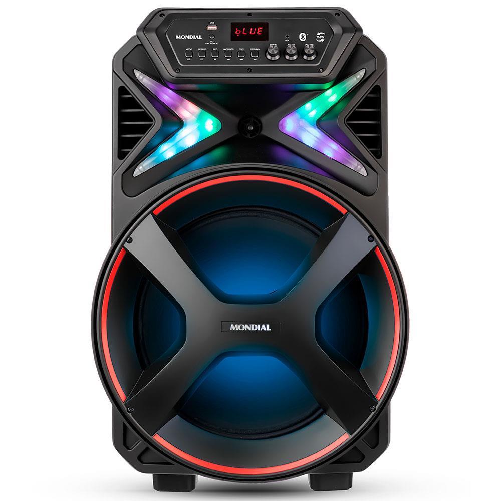 Caixa Amplificada Mondial CM-700 com Display Digital, Equalizador, Rodas de transporte, Bluetooth, USB e Rádio FM - 700W - 8