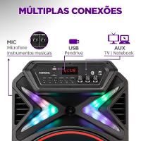 Caixa Amplificada Mondial CM-700 com Display Digital, Equalizador, Rodas de transporte, Bluetooth, USB e Rádio FM - 700W
