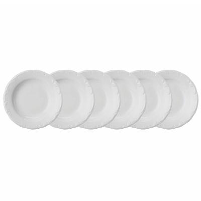 Conjunto com 6 Pratos Fundos Schmidt Pomerode em Porcelana 26 cm - Branco