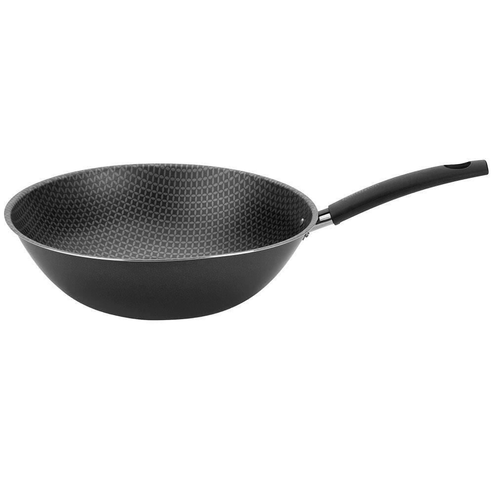 Frigideira Wok Multiflon Essencial Oriental com Revestimento Antiaderente Ultra 7 Preta - 24 cm - 1