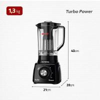 Liquidificador Mondial Turbo Power L-99 FB Copo San Cristal 3 Velocidades 550W Preto - 9