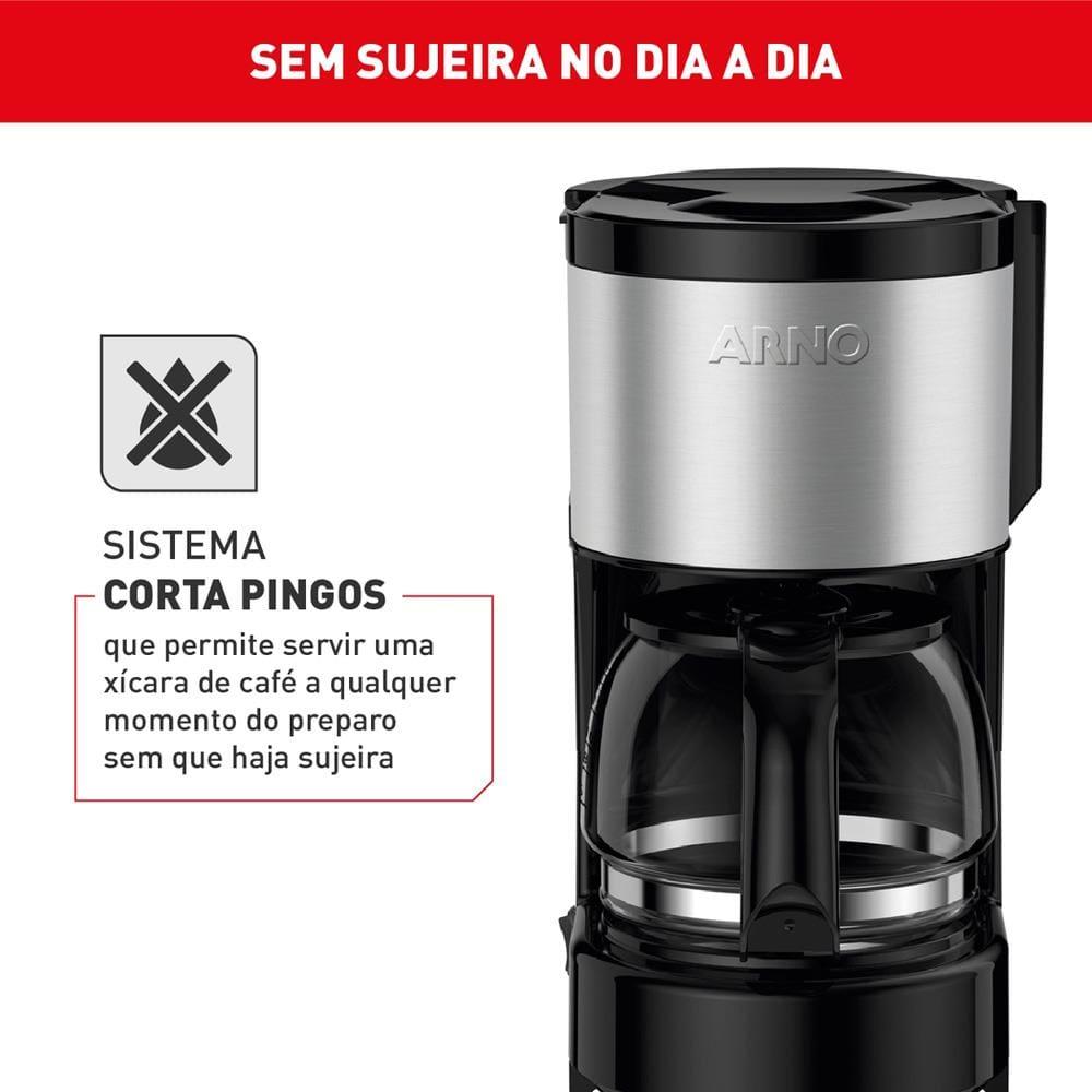 Cafeteira Elétrica Arno Perfectta Inox CFPI 12 Xícaras - Preta - 4