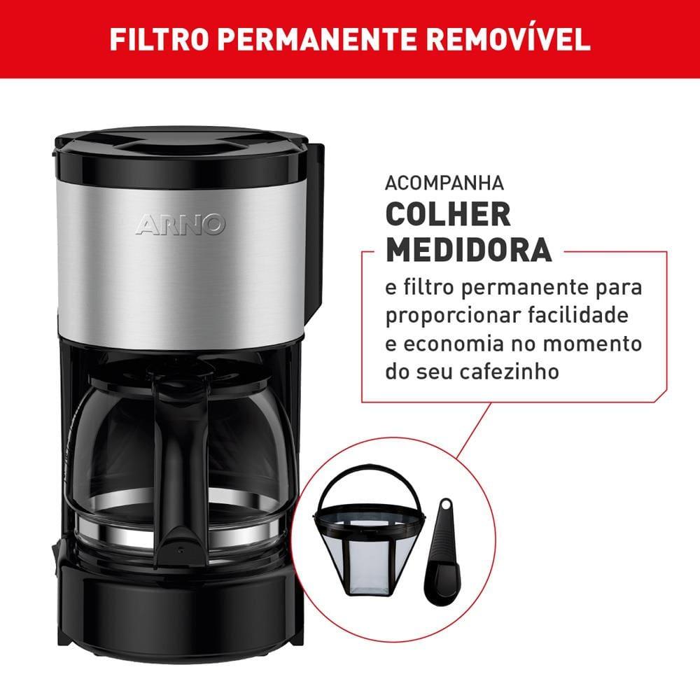 Cafeteira Elétrica Arno Perfectta Inox CFPI 12 Xícaras - Preta - 6