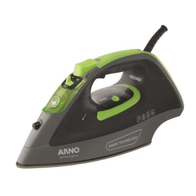 Ferro de Passar a Vapor Arno Smartgliss FSC1 Inteligente com Spray, Base Cerâmica e Desligamento Automático - Cinza/Verde
