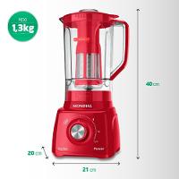 Liquidificador Mondial Turbo Power L99-FR 2,2L 500W 3 Velocidades Vermelho - 8