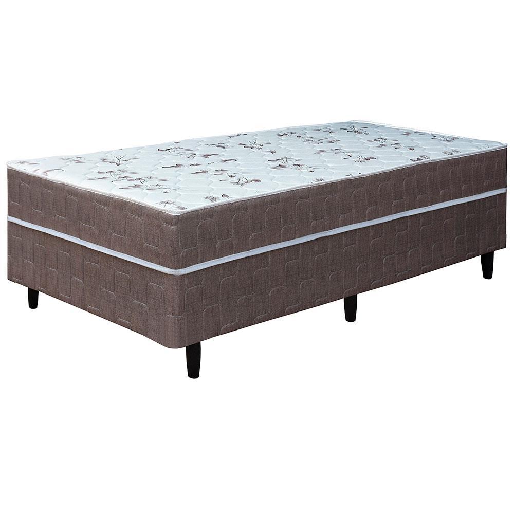 Cama Box Conjugada Solteiro Umaflex New Florença com Molas Ensacadas 55x88x188cm - Marrom/Bege - 2