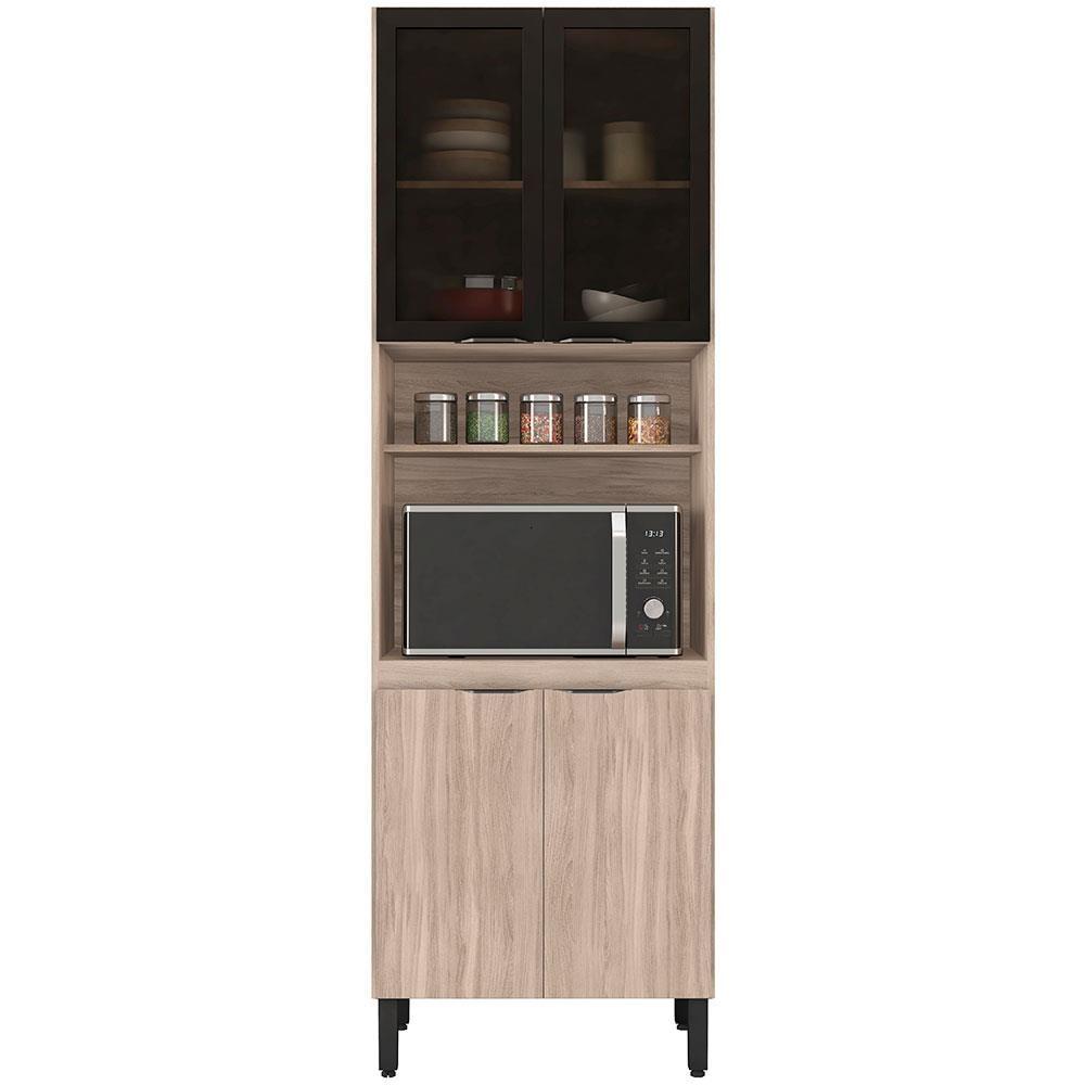 Paneleiro Duplo Demóbile Firenze com 4 Portas, 4 Prateleiras e Nicho para Micro-ondas - 1