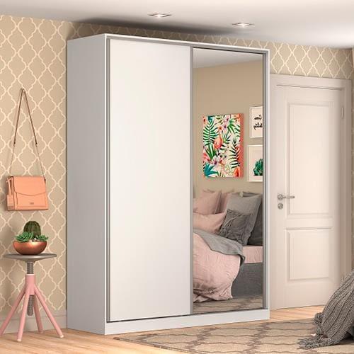 Guarda-Roupa Nova Mobile Magic com 2 Portas de Correr, 3 Gavetas e Espelho - 1