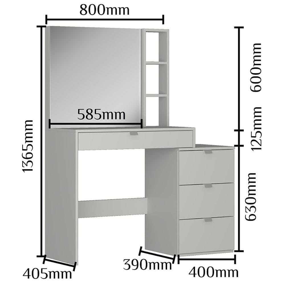 Penteadeira Nova Mobile Anne com Espelho e 4 Gavetas - 5