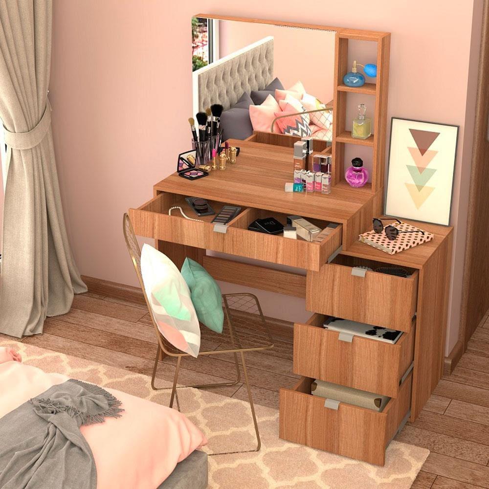 Penteadeira Nova Mobile Anne com Espelho e 4 Gavetas - 2