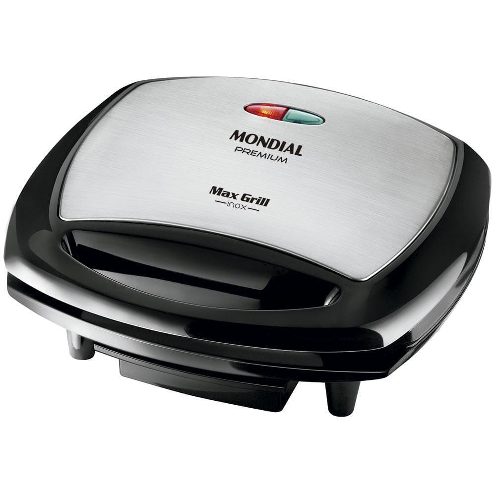 Grill Mondial Premium Max Grill G-07 com Espátula e Bandeja Coletora - Preto/Inox - 1