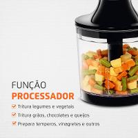 Power Mixer Mondial 2 em 1 Mixer e Processador M-07 - Preto/Inox - 8