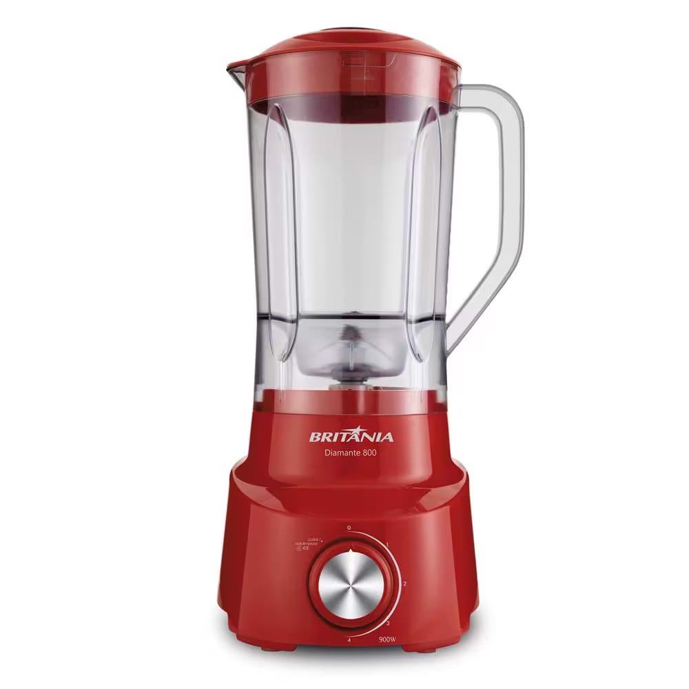 Liquidificador Britânia Diamante 800 Vermelho 900W e 4 Velocidades - 4