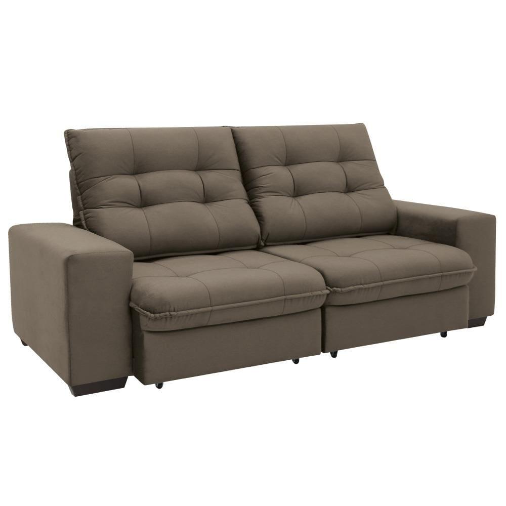 Sofá 3 Lugares Linoforte Benetton Retrátil e Reclinável, Revestido em Tecido Suede - 200cm de largura - 3