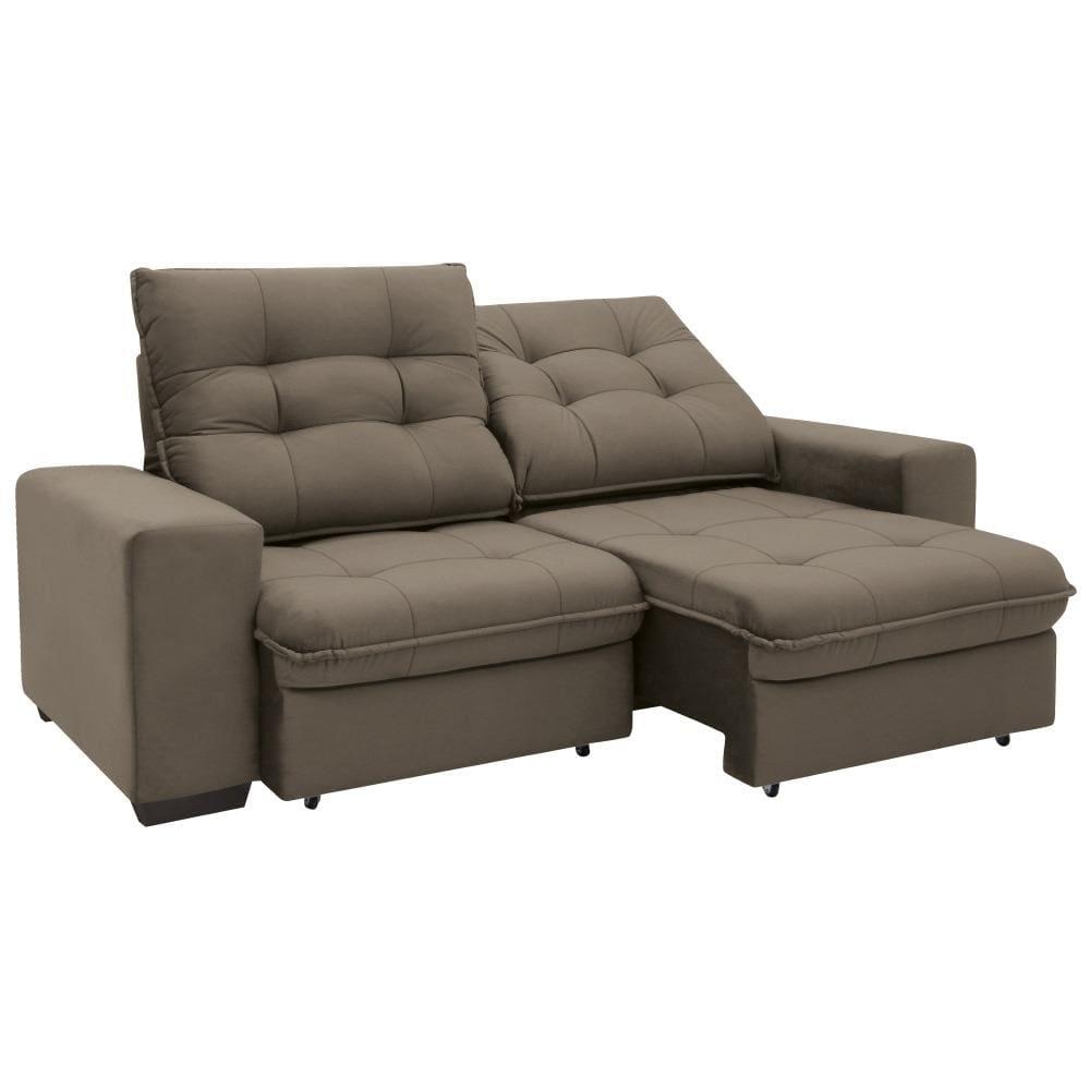 Sofá 3 Lugares Linoforte Benetton Retrátil e Reclinável, Revestido em Tecido Suede - 200cm de largura - 4