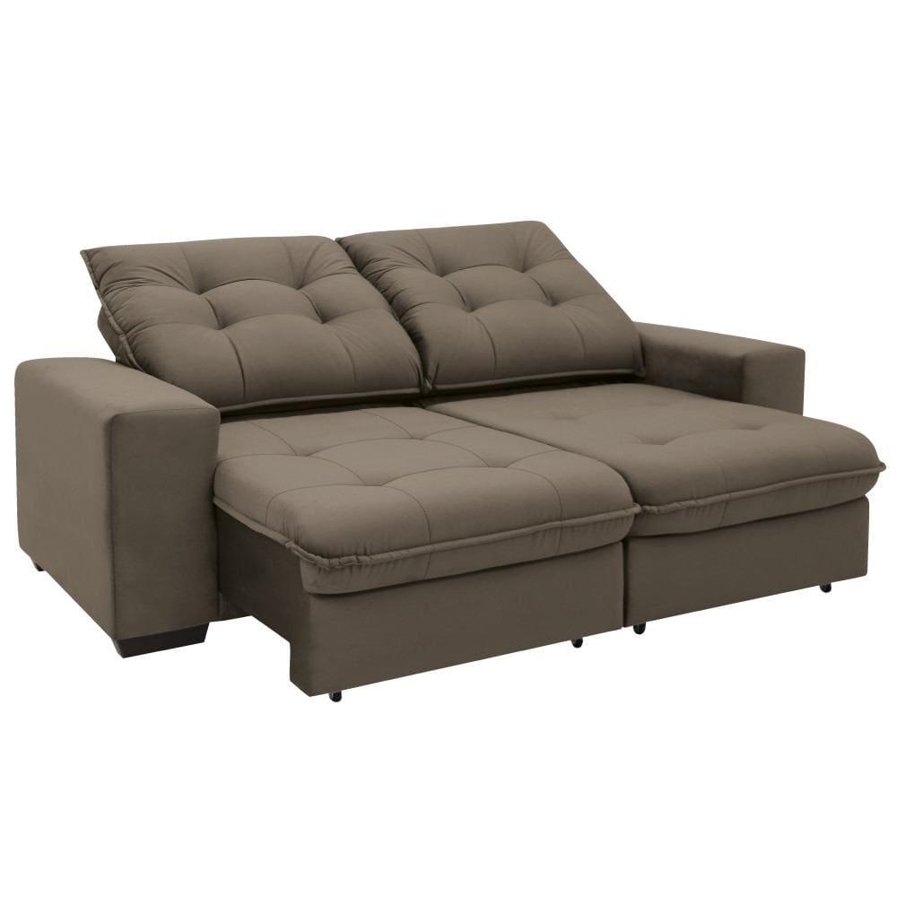 Sofá 3 Lugares Linoforte Benetton Retrátil e Reclinável, Revestido em Tecido Suede - 200cm de largura - 5