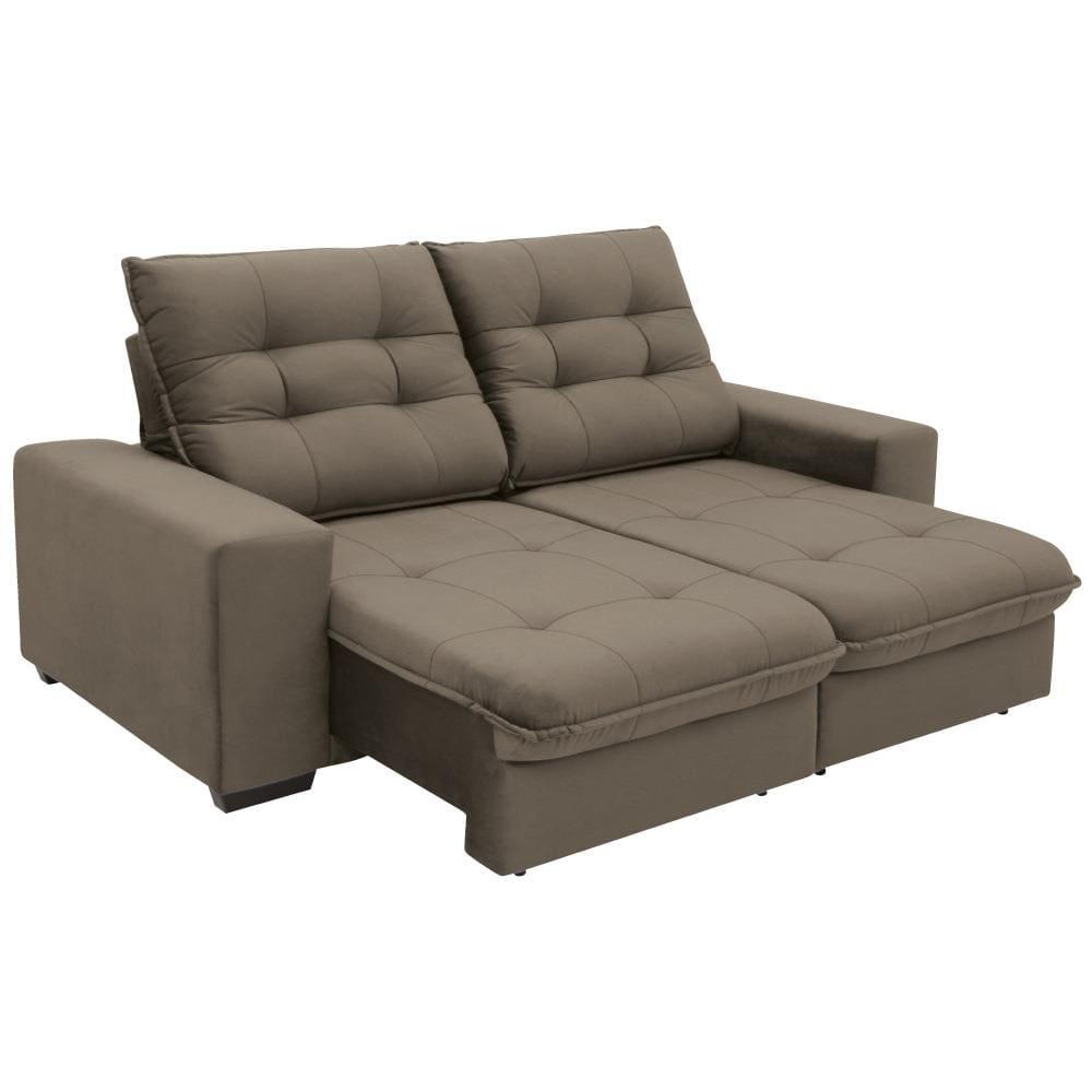 Sofá 3 Lugares Linoforte Benetton Retrátil e Reclinável, Revestido em Tecido Suede - 200cm de largura - 7