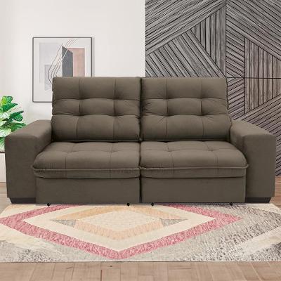 Sofá 3 Lugares Linoforte Benetton Retrátil e Reclinável, Revestido em Tecido Suede - 200cm de largura