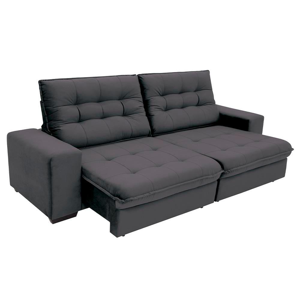 Sofá 4 Lugares Linoforte Benetton com Assento Retrátil, Encosto Reclinável e Revestido em Tecido Suede - 229cm de largura - 3