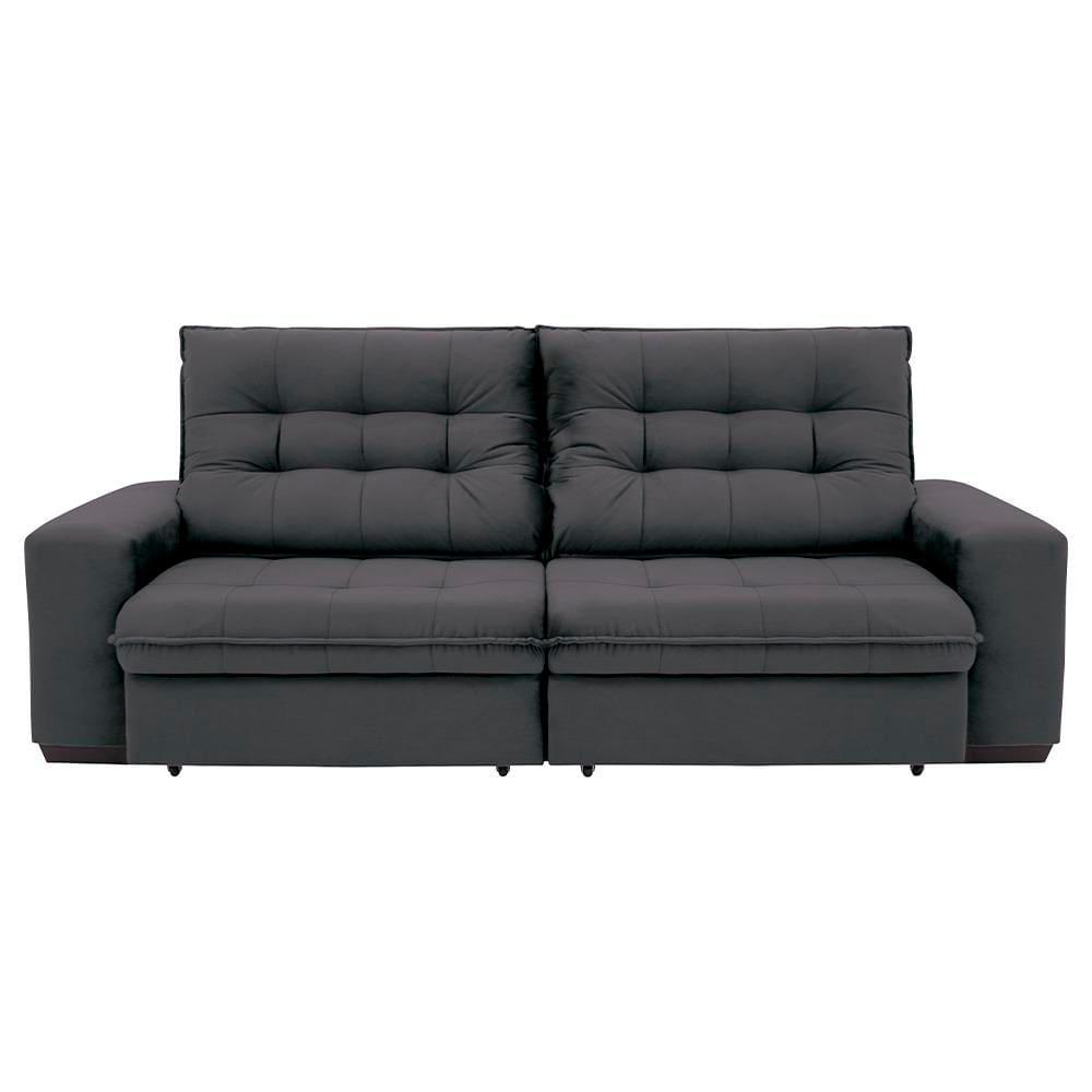 Sofá 4 Lugares Linoforte Benetton com Assento Retrátil, Encosto Reclinável e Revestido em Tecido Suede - 229cm de largura - 4