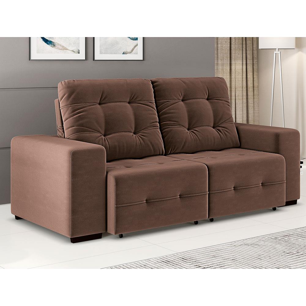 Sofá 3 Lugares Linoforte Bonno com 200 cm de Largura, Retrátil e Reclinável, Revestido em Tecido Suede - 3