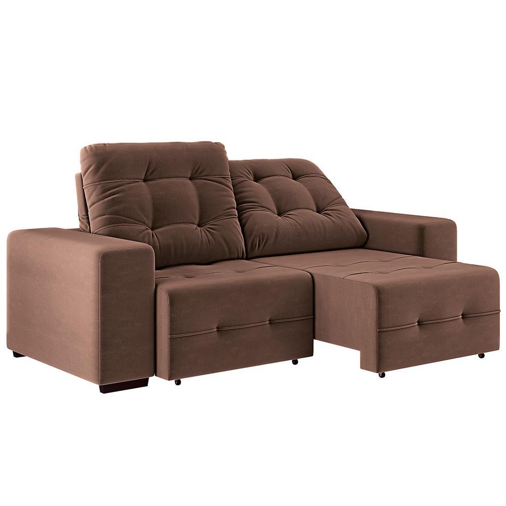 Sofá 3 Lugares Linoforte Bonno com 200 cm de Largura, Retrátil e Reclinável, Revestido em Tecido Suede - 4
