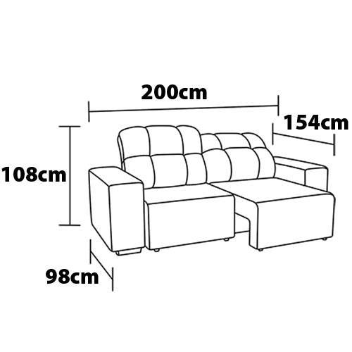 Sofá 3 Lugares Linoforte Bonno com 200 cm de Largura, Retrátil e Reclinável, Revestido em Tecido Suede - 8
