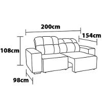 Sofá 3 Lugares Linoforte Bonno com 200 cm de Largura, Retrátil e Reclinável, Revestido em Tecido Suede - 8