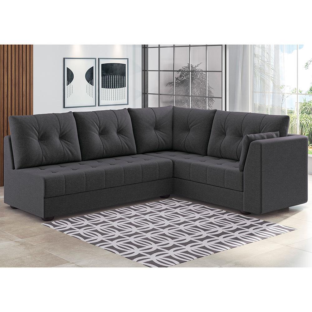 Sofá de Canto 6 Lugares Linoforte Toronto com Revestimento em Tecido Suede - 3