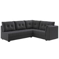 Sofá de Canto 6 Lugares Linoforte Toronto com Revestimento em Tecido Suede