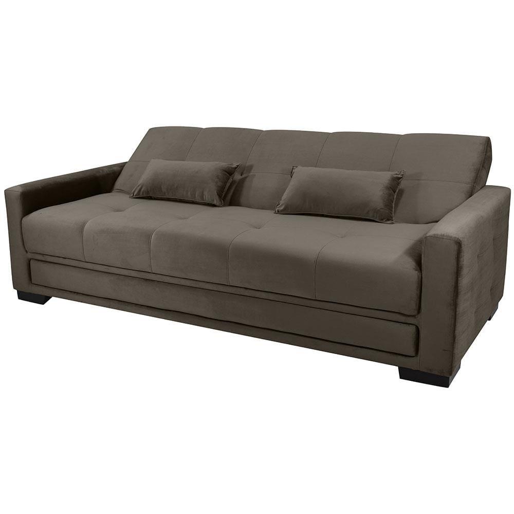Sofá-Cama 3 Lugares Matrix Grazi Revestido em Veludo - 206cm de largura - 3