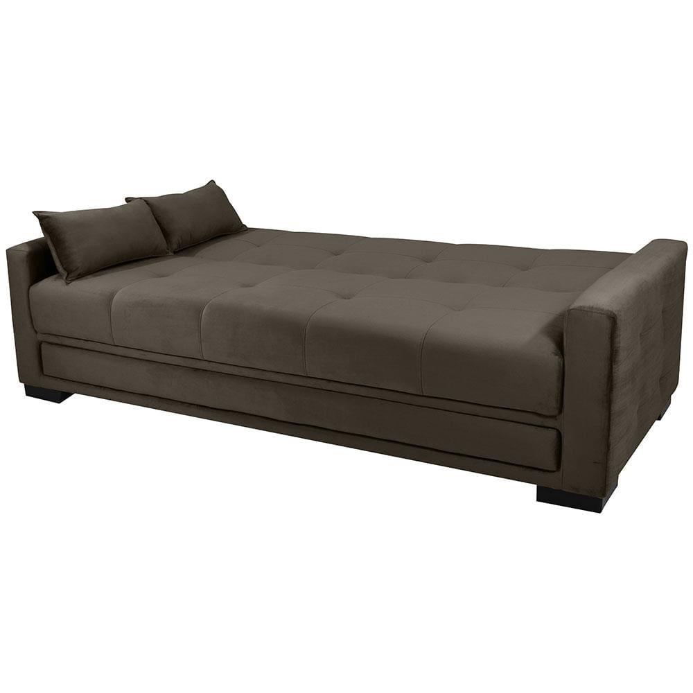 Sofá-Cama 3 Lugares Matrix Grazi Revestido em Veludo - 206cm de largura - 4