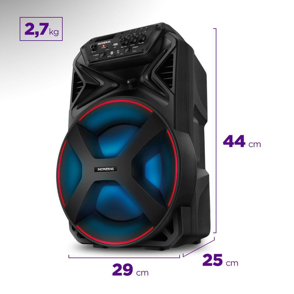 Caixa Amplificada Mondial Connect Party Plus CM-250 com Bluetooth, USB e Rádio FM - 250W - 6