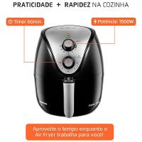 Fritadeira Elétrica Sem Óleo Air Fryer Mondial AF-30 Family Inox IV 3,5l – Preta - 7