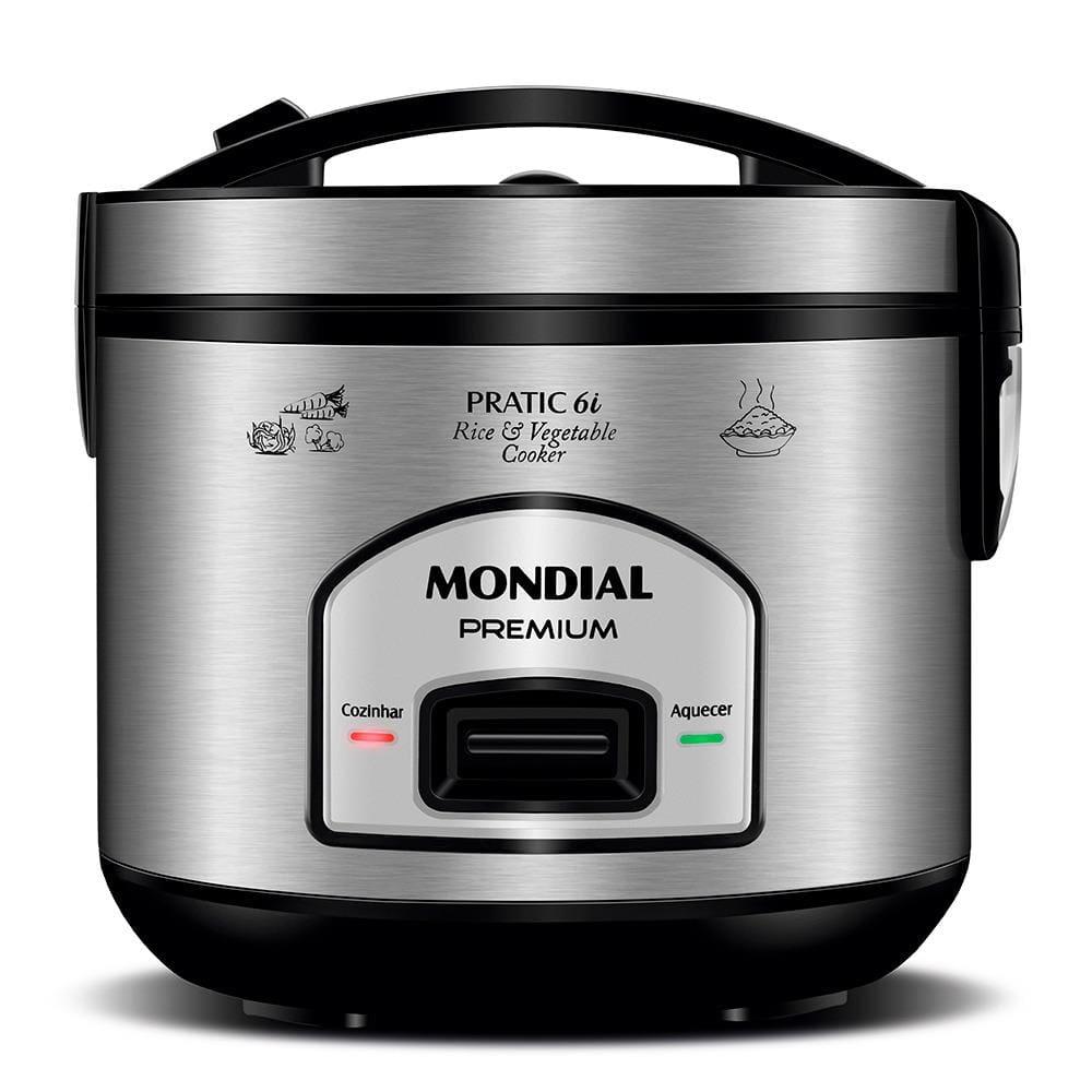 Panela Elétrica de Arroz Mondial PE-43 6 Xícaras - Preta/Inox - 1