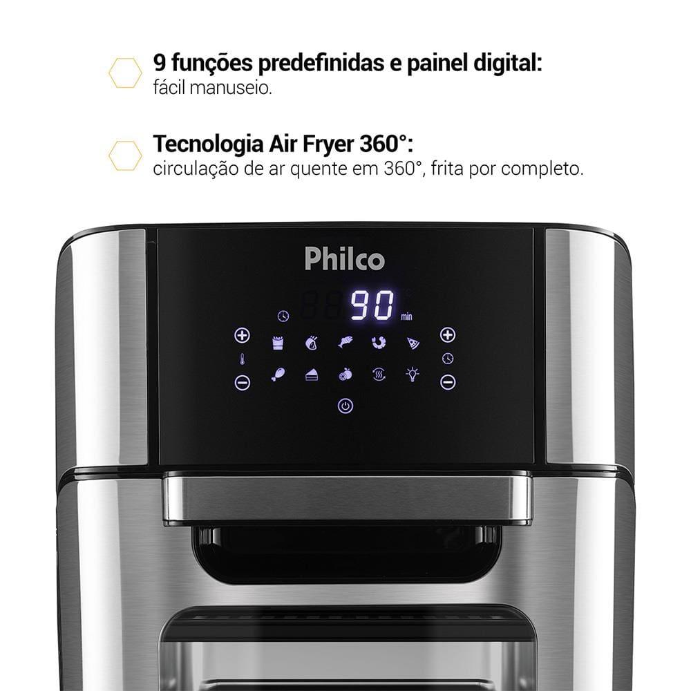 Fritadeira Elétrica Sem Óleo Air Fryer Oven Philco 12L PFR2200 Preta - 8