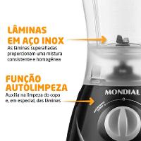 Liquidificador Mondial Power L-550 1,9L 550W 2 Velocidades Pulsar Preto - 5