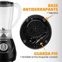 Liquidificador Mondial Power L-550 1,9L 550W 2 Velocidades Pulsar Preto - 6