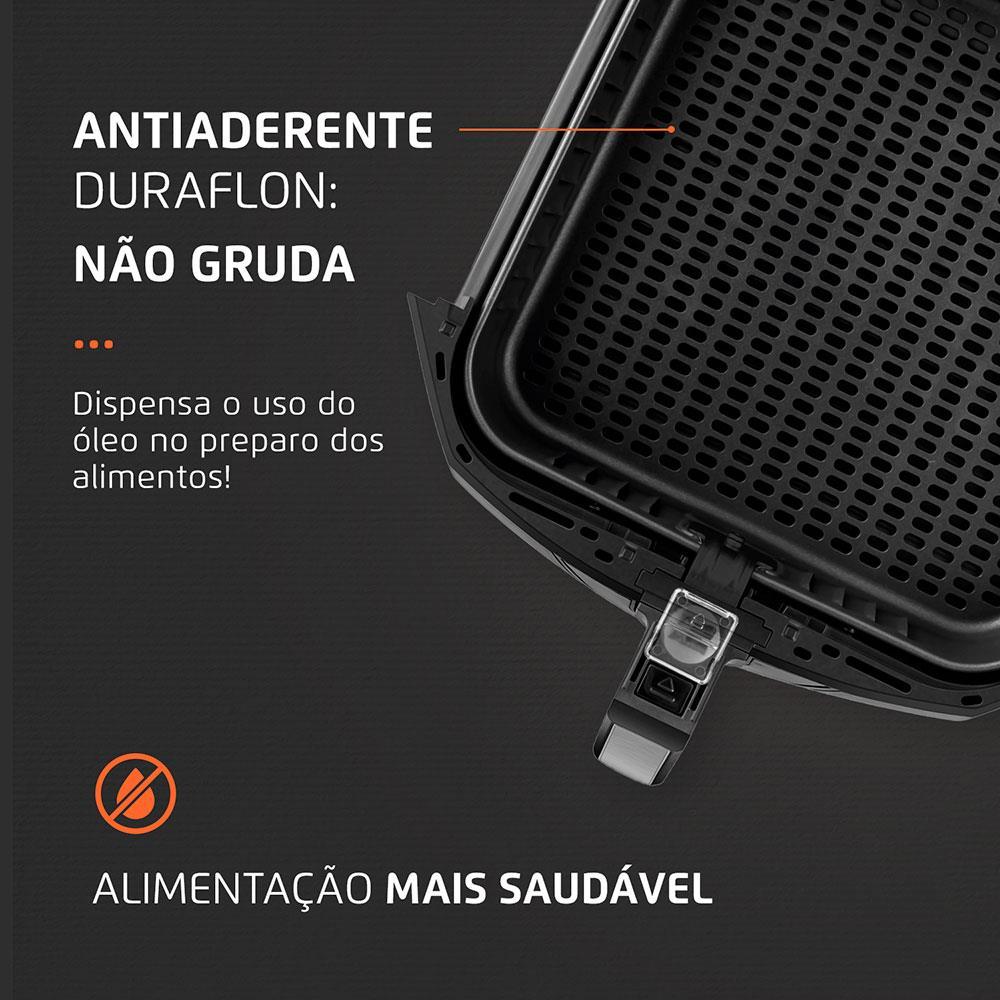 Fritadeira Elétrica Sem Óleo Air Fryer Mondial Mega Family AFN-80-BI 8L Preta/Inox - 6