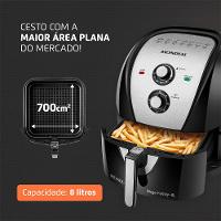 Fritadeira Elétrica Sem Óleo Air Fryer Mondial Mega Family AFN-80-BI 8L Preta/Inox - 2