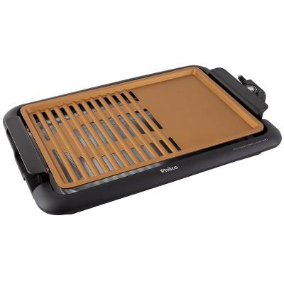 Churrasqueira Elétrica Philco PCQ1500D com Revestimento Antiaderente e 1500W - Dourado/Preto