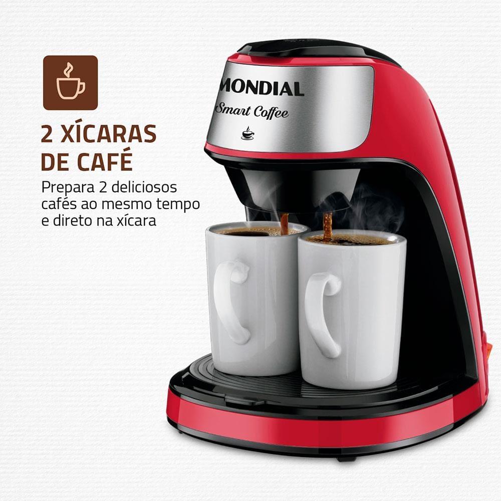 Cafeteira Elétrica Mondial Smart Coffee C-42 com 2 Xícaras Vermelha - 2