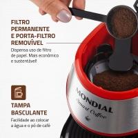 Cafeteira Elétrica Mondial Smart Coffee C-42 com 2 Xícaras Vermelha