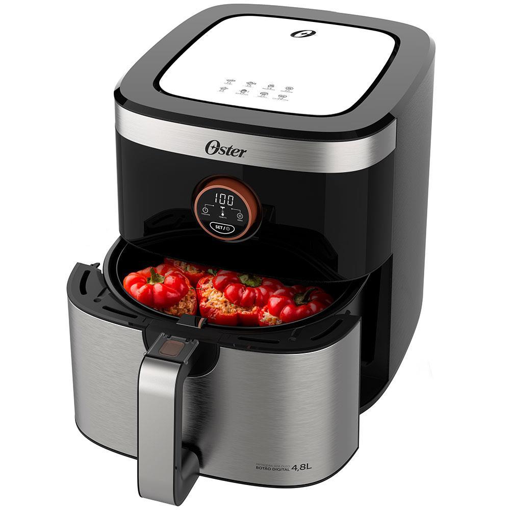 Fritadeira Elétrica Sem Óleo Air Fryer 2 em 1 Oster OFRT660 4,8L com Função Desidratar – Black Inox - 6