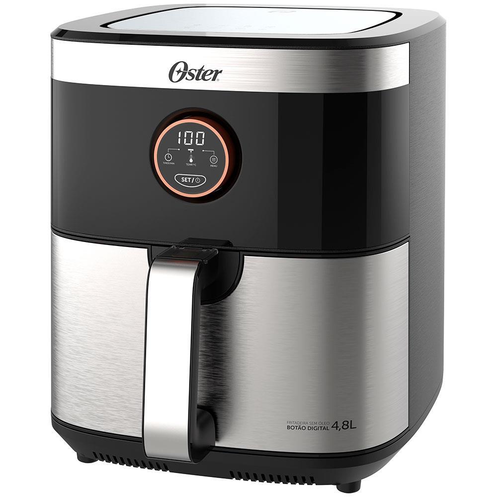 Fritadeira Elétrica Sem Óleo Air Fryer 2 em 1 Oster OFRT660 4,8L com Função Desidratar – Black Inox - 3
