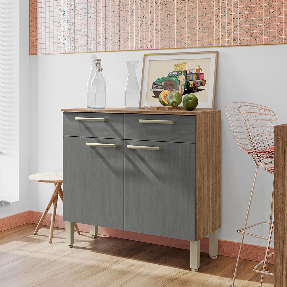 Balcão Duplo Kit`s Paraná Nala com 2 Portas e 2 Gavetas - 1