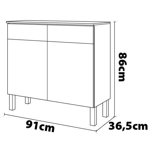 Balcão Duplo Kit`s Paraná Nala com 2 Portas e 2 Gavetas - 4