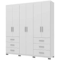 Guarda-Roupa Bartira Santiago com 6 Portas e 6 Gavetas Externas - 209,2cm de Largura - 3
